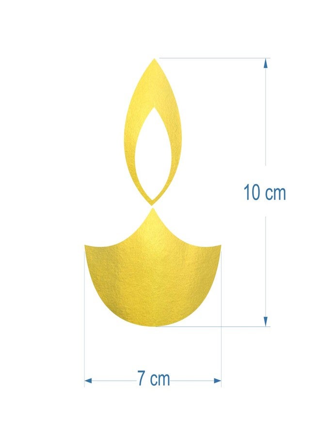 SVM CRAFT Diwali Diya Stickers for Wall Golden Diya Wall Sticker (Set of 21) - Image 2